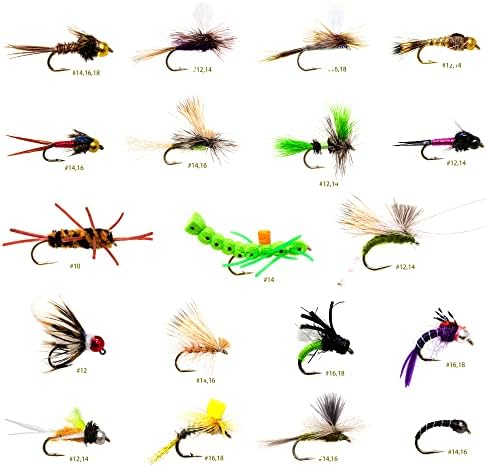 ROKC Premium Fly Fishing Fles מגוון | זבובים יבשים, זבובים רטובים, נימפות, זבובי זרמים, קדדיס, הופר